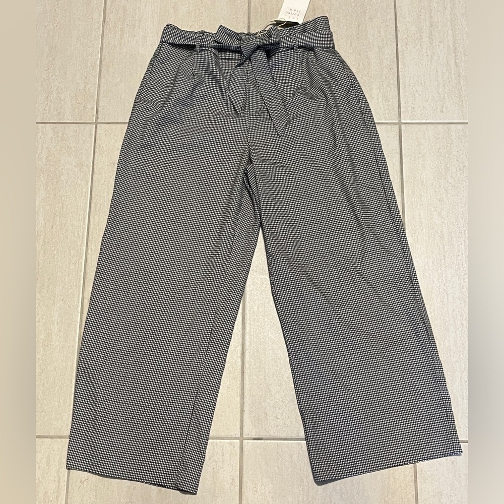 Zara Black and White Houndstooth Pants
